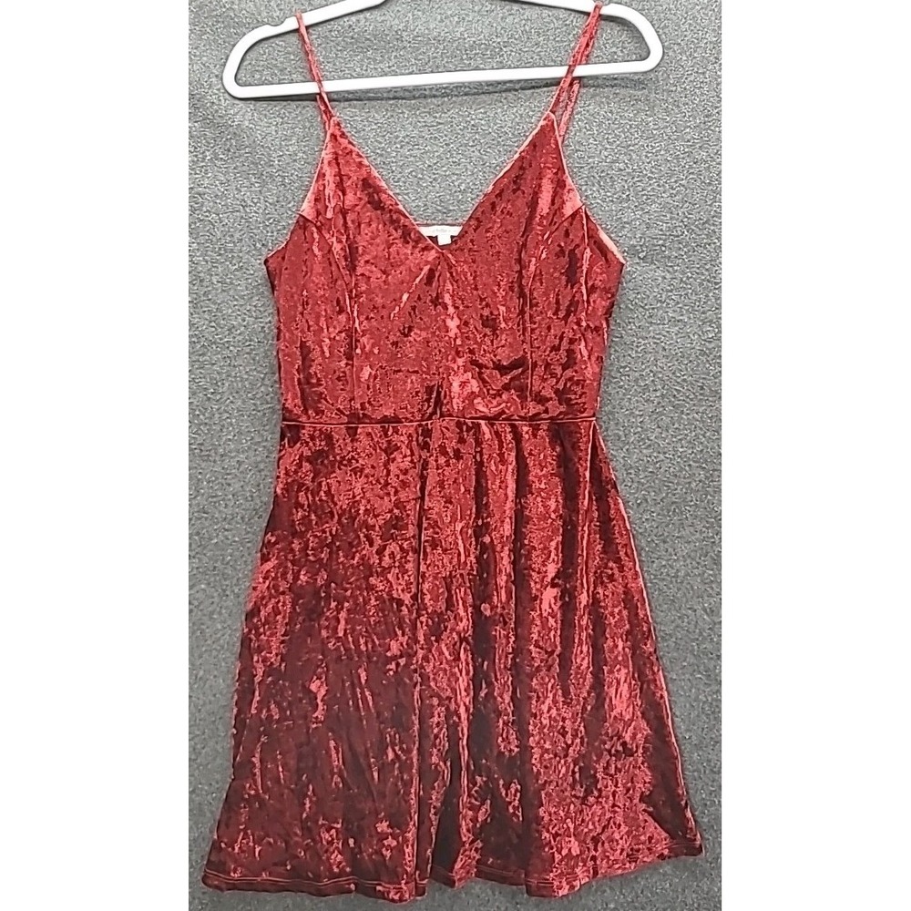 Vtg 90s Y2K Charlotte Russe Lg Velvet Baby Doll Dress Party Festival Fit & Flare